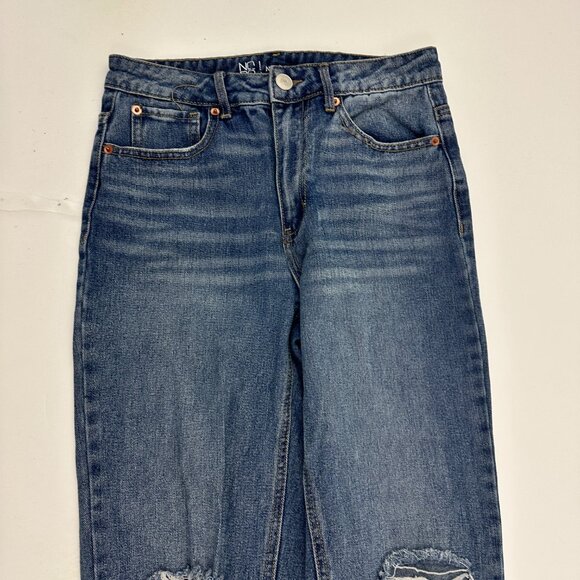 No Boundaries Straight Distressed Women's size 3 Medium Blue Denim jeans - Picture 2 of 4